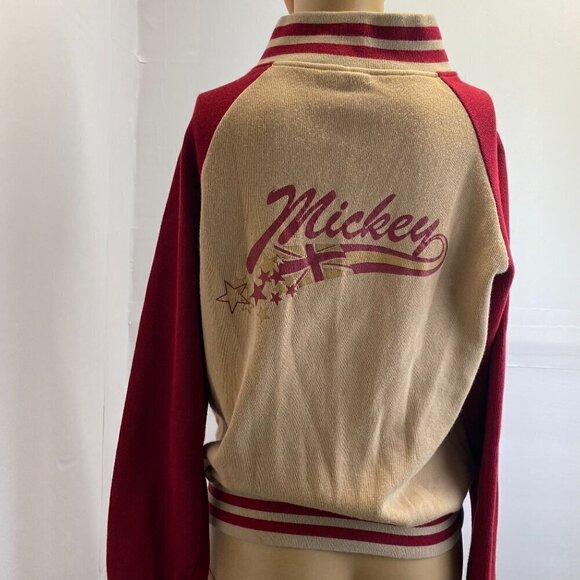 Vintage Disney Mickey Varsity Jacket Cozy Cotton Zipper Closure Embroidered - Picture 11 of 12